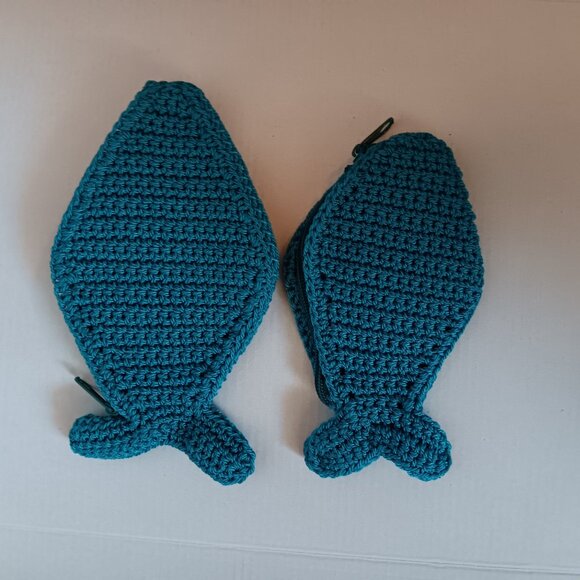 VINTAGE MARK, FORE, & STRIKE TWO SMALL BLUE FISH BAGS - Picture 2 of 6